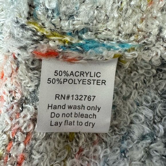 Baciano Multicolor Textured Fall Muted Tone Striped Sweater, Large - Picture 4 of 6